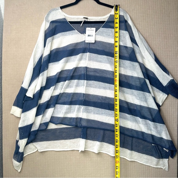 NEW W/TAGS Free People Lifesaver Pullover XS/S Blue Stripe Knit Dolman Oversized - Picture 13 of 14